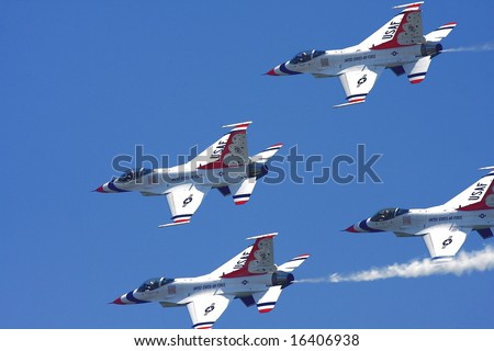 ATLANTIC CITY - August 20:  Members of the US Air Force Thunderbirds Perform at \