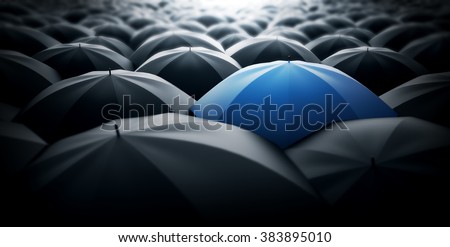 Blue special umbrella, special one concept