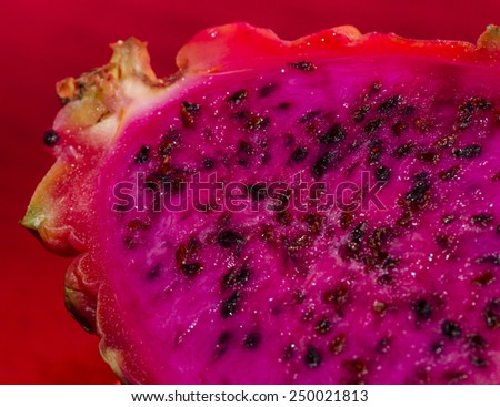 vibrant pitaya dragonfruit with bright pink flesh and red skin