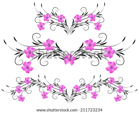 Elegance floral ornament for greeting card