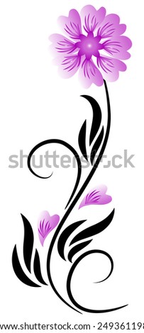 Decorative element with purple flower