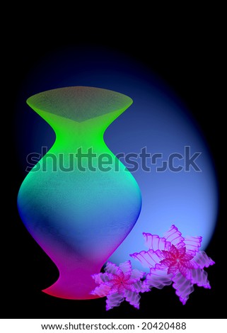 Abstract vase with the flowers
