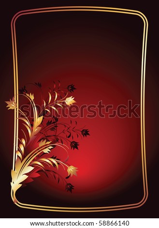 Background with gold ornament. Raster version of vector.