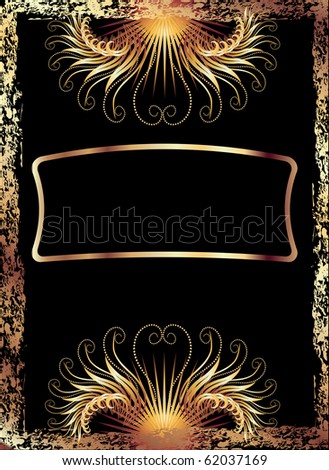 Black background with luxurious copper ornament.