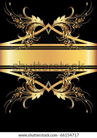 Background with golden ornament for various design artwork. Raster version of vector.