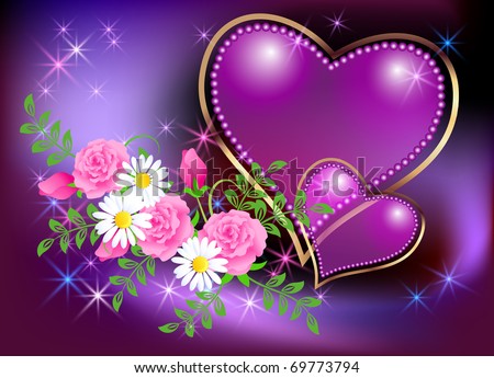 decorative hearts, roses,