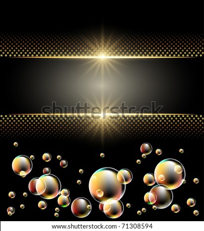 Glowing background with stars and bubbles