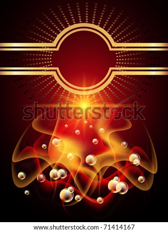 Background with glowing stars, bubbles and smoke. Raster version of vector.