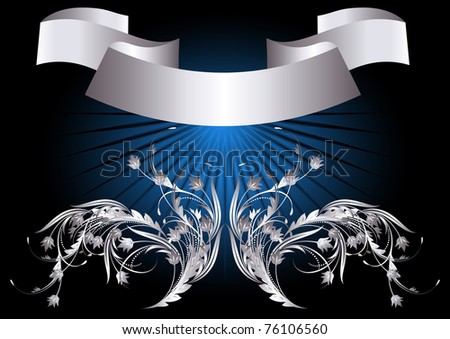 Background with silver ornament for various design artwork. Raster version of vector.