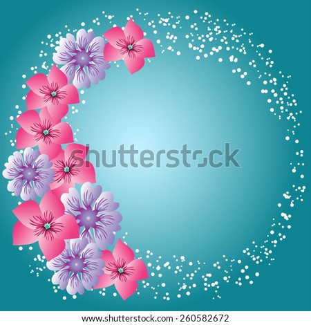 Flowers round frame