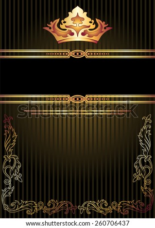 Background with luxurious vintage ornament and crown
