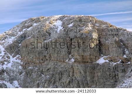 Mountain peak - beginning of winter