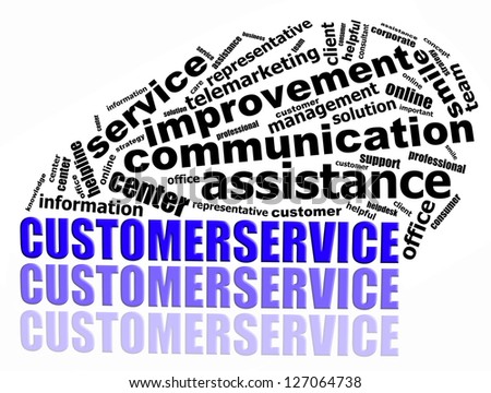 CUSTOMER SERVICE info text graphics and arrangement concept (word clouds) on white background