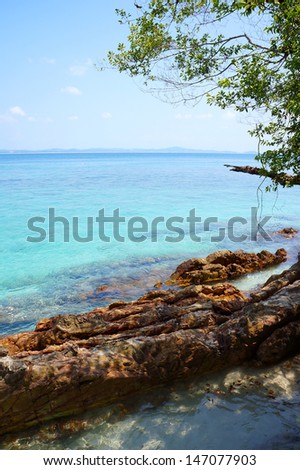 Landscape of beautiful tropical beach at Kapas Island, Malaysia