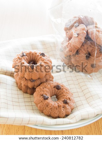 Chocolate cookies in soft light