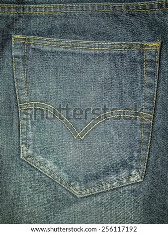 Blue jeans back pocket, Filter processed