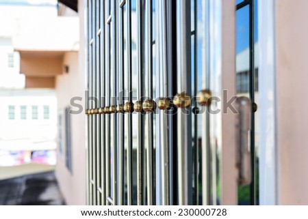 The sliding glass window and Stainless Wire of modern building