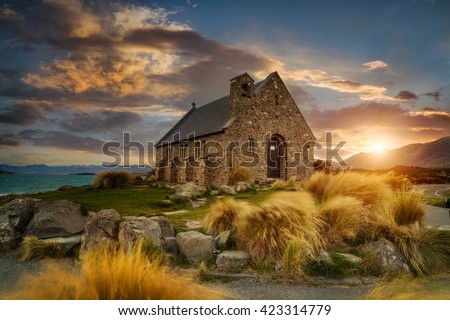 Beautiful scene of Church of good Shepherd, New Zealand