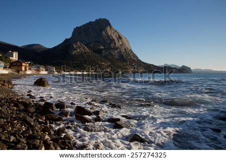 Beach of the New World in the morning light, Crimea