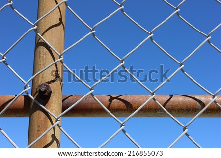 Chain link fence at ball field