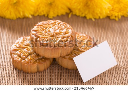 Mooncake and tea,food and drink for Chinese mid-autumn festival. Chinese famous food, gift for chinese in mid-autumn festival