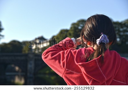 The Girl is looking to the Imperial Palace