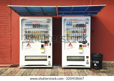 Melaka, Malaysia - September 22 2015: Vending machine with cold drink