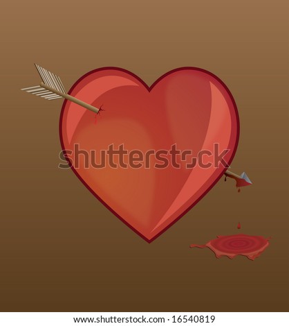 bleeding heart pierced with an arrow