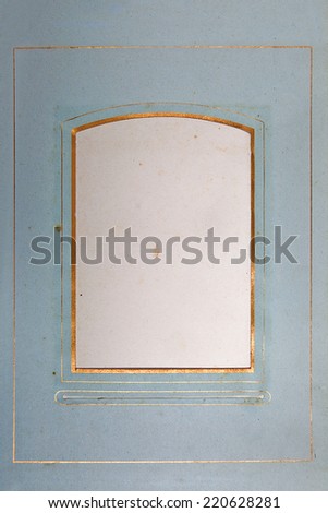 ancient and stained blank photo frame, side of an old photo album, background, retro, vintage,