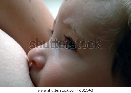 Breastfeeding baby boy
