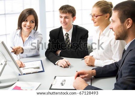 Business people at a meeting in a  modern office environment
