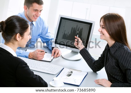 Business team at a meeting in a  modern office environment