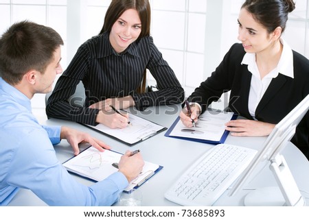 Business team at a meeting in a  modern office environment