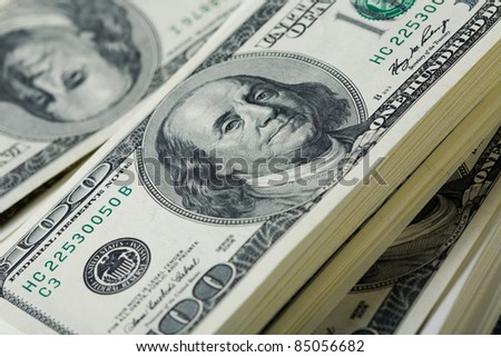 Heap of dollars, money background
