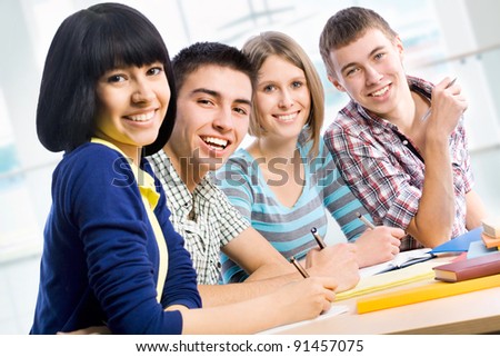 Portrait of a happy students