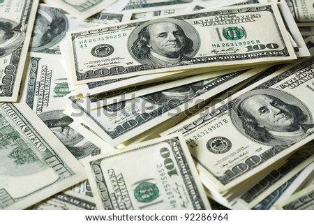 Heap of dollars, money background