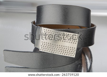 Black belt with silver plate