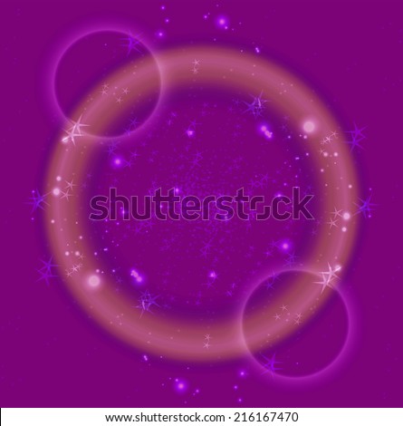 Purple background with Glitter Stars and circle
