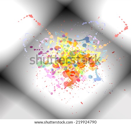 Multi-colored paint smeared randomly on a black background