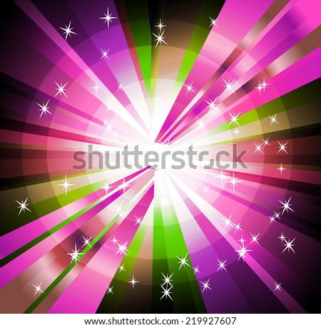 Burst light background with rays and star
