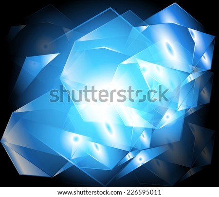 Abstract yellow background blue lighting of geometric shapes in abstract modern art designÃ?Â 
