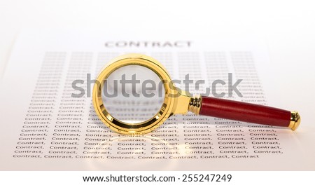 Magnifier on contract document
