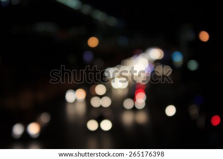 abstract defocused transportations and city light night in Thailand