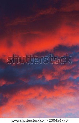 Cloudy sky.  Natural background. Texture. Sky at sunset. Natural background