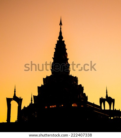 Silhouette of Buddha Temple in Thailand