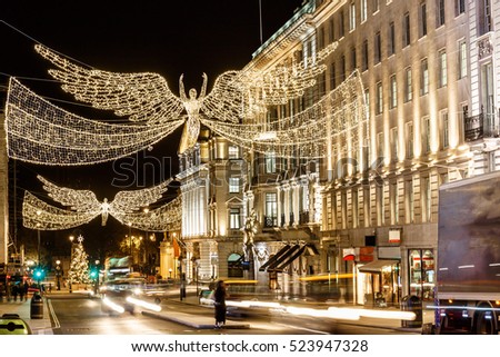 Christmas lights 2016 in  London, England