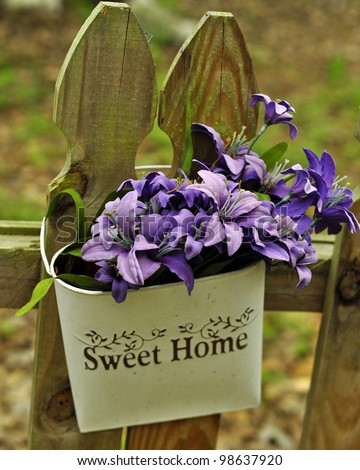 Sweet Home Purple Flower Basket