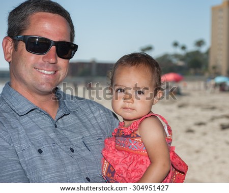 Daddy and daughter beach day