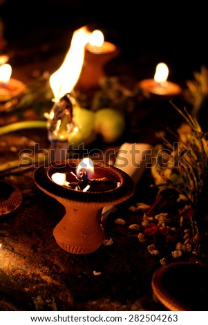 Candlelight aroma in spa atmosphere