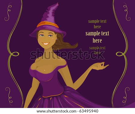 Sexy Backgrounds on Vintage Halloween Background With Sexy Witch Stock Vector 63495940